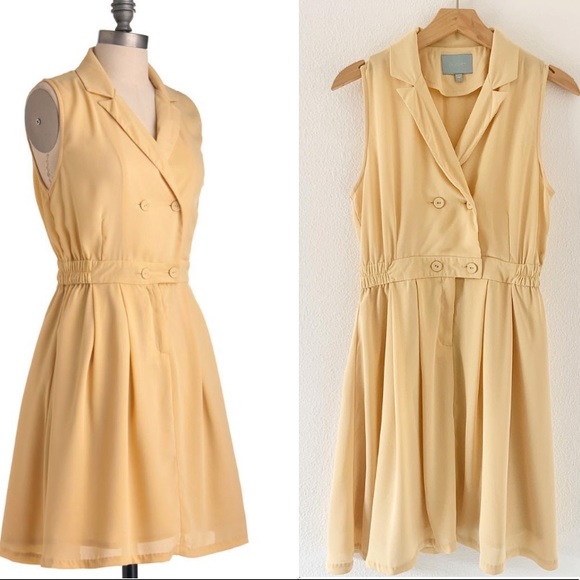 Skies Are Blue Dresses & Skirts - Yellow Collar Fit + Flare Dress